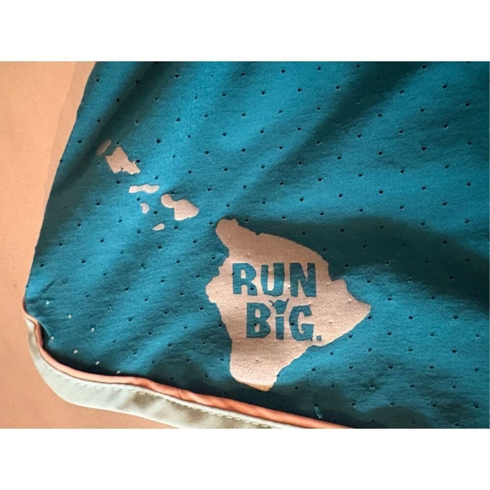 Hawaii Run Big Running Shorts Teal Athletic Gym‎ Activewear - Picture 2 of 8